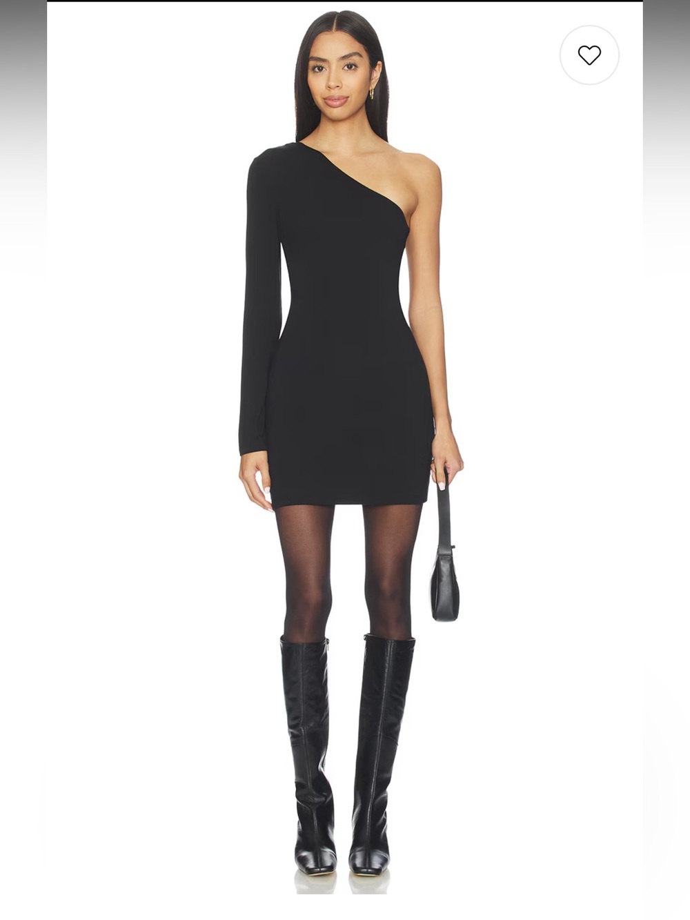 Lovers + Friends One-Shoulder Rachelle Black Mini Dress. Size S